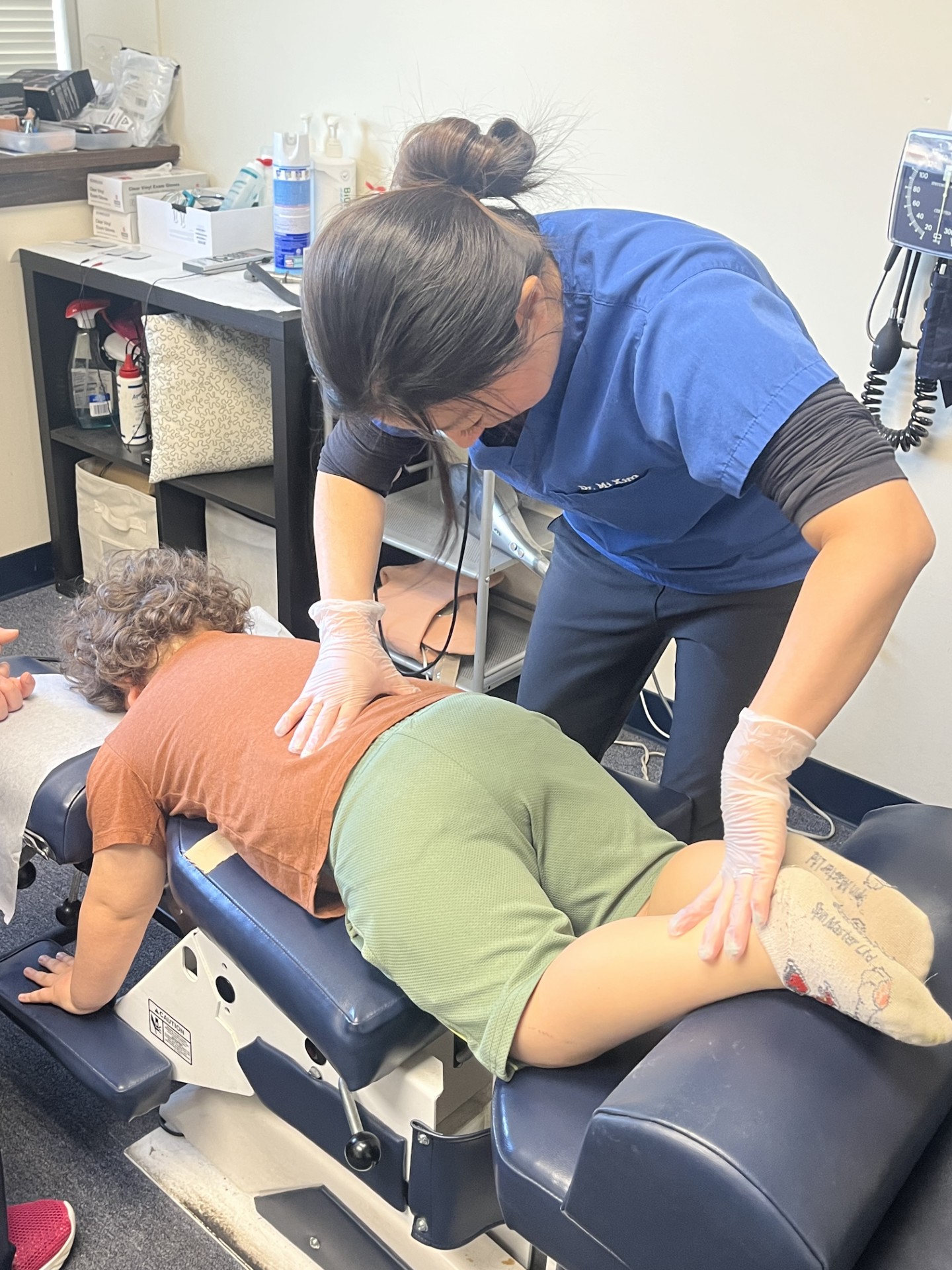 Dr. Faith is providing the treatment to her patient
